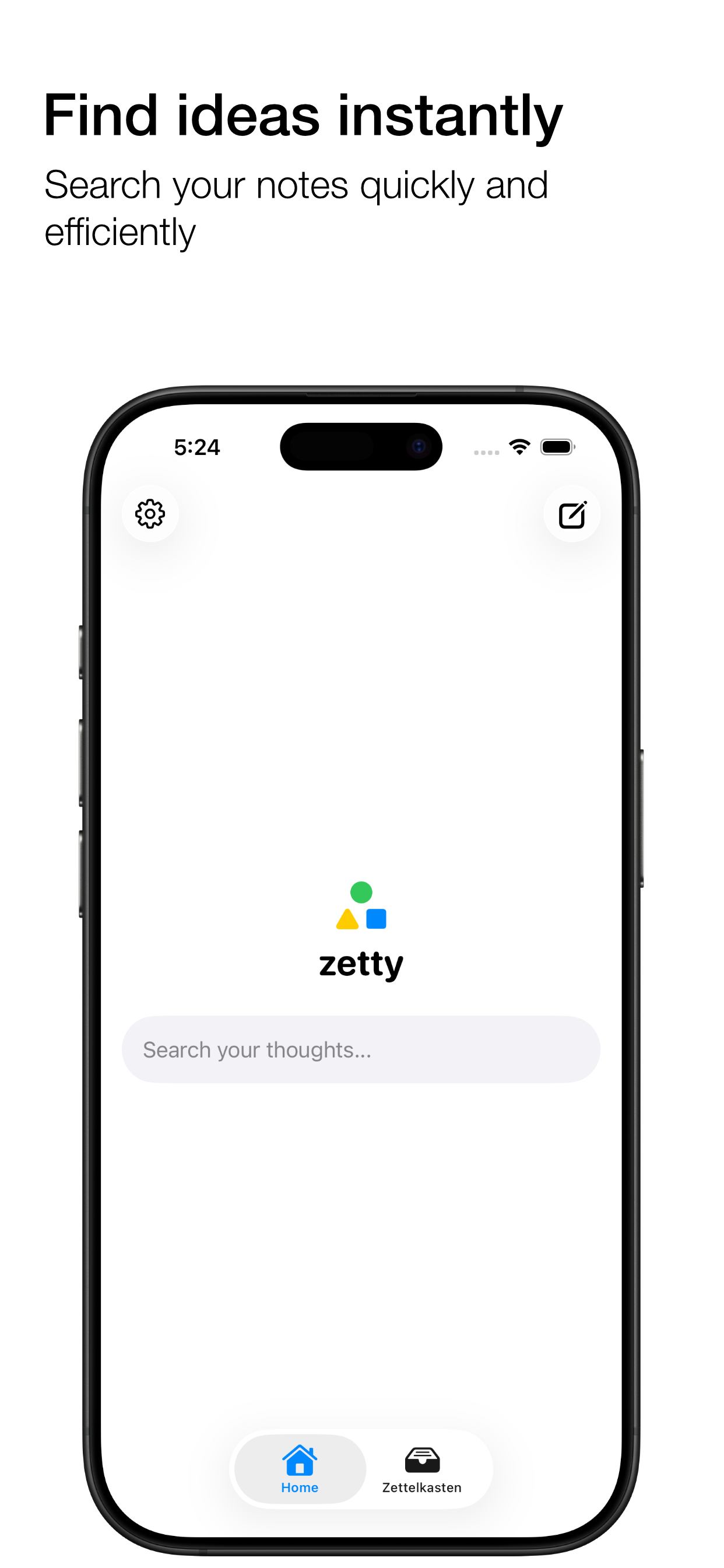 Zetty sample screen 1